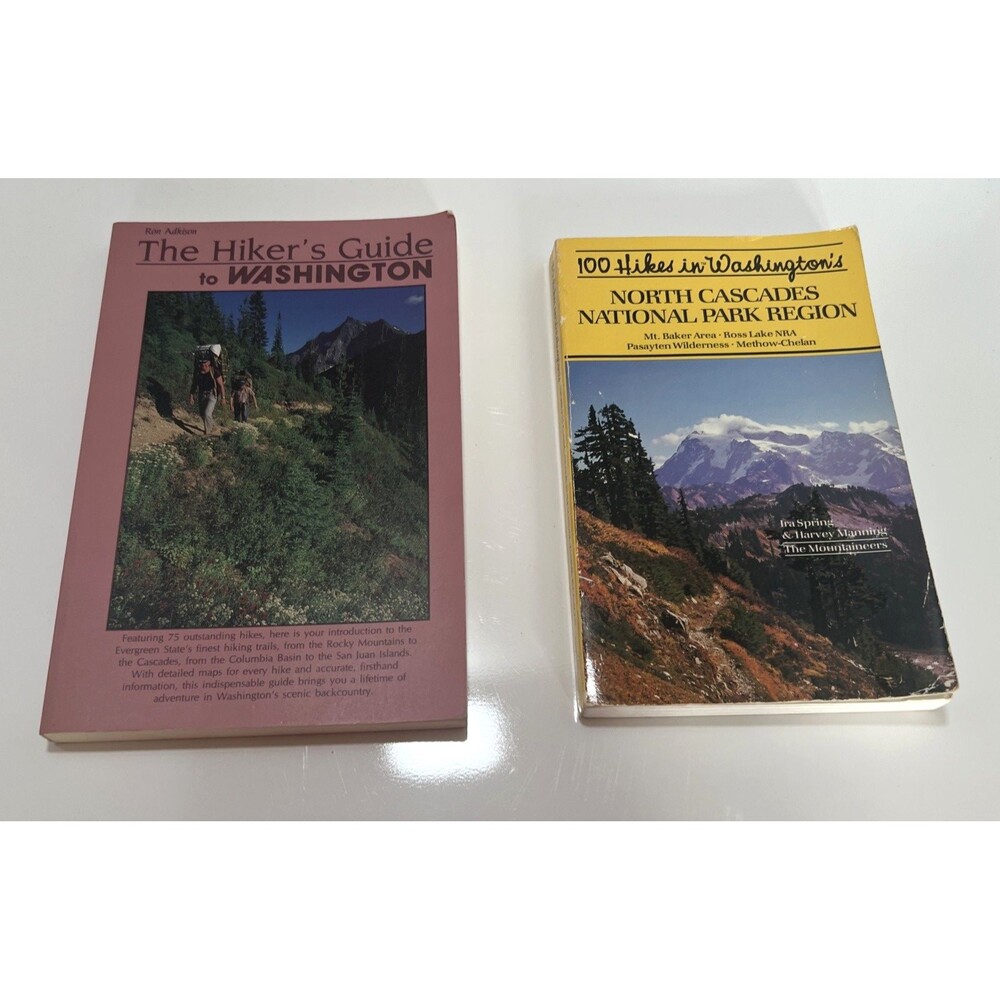 100 Hikes Washington Guide North Cascades Nat Park Region Set Of 2 Books